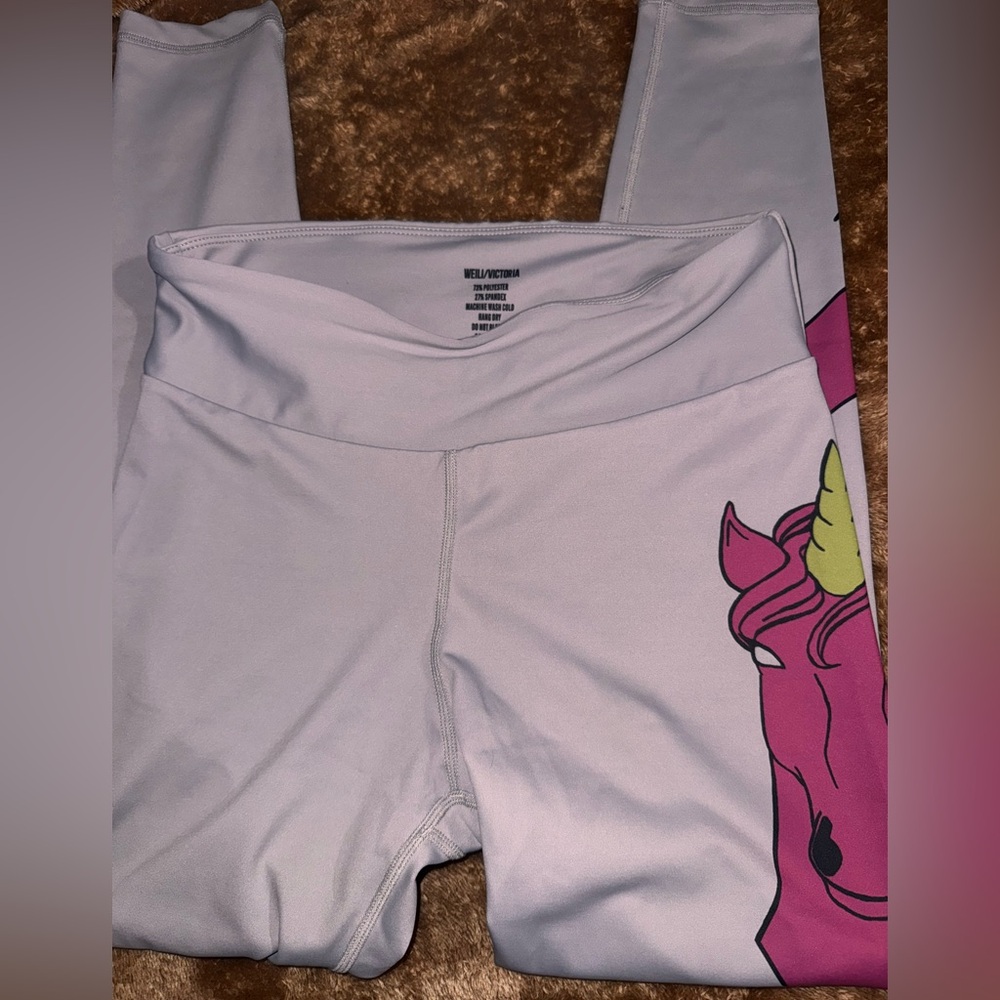 GRRRL Unicorn Leggings - Pink and White